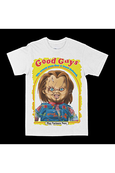 rebelberi Chucky Good Guys Written Horror Themed White Oversize Unisex T-Shir...
