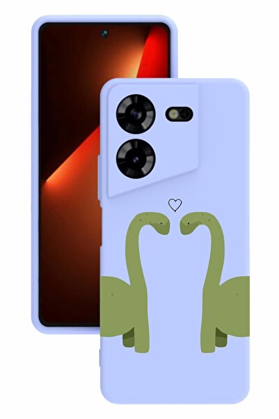 TECNO حافظة سيليكون Pova 5 مطبوعة وحماية للكاميرا بلون أرجواني