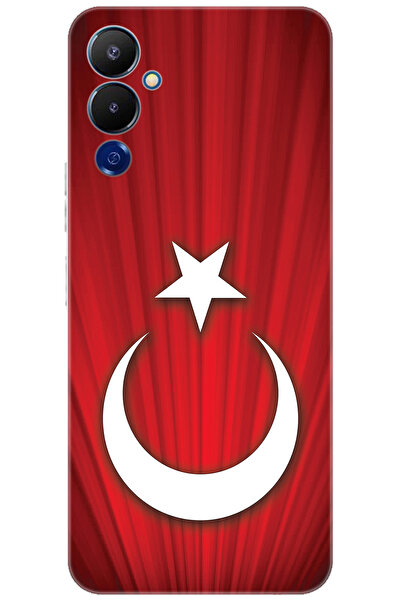 TECNO Pova 4 (LG7n) Uyumlu Kılıf Desen Baskılı Silikon Türk Bayrağı Tasarım STK:382 CP-BdDxC9G