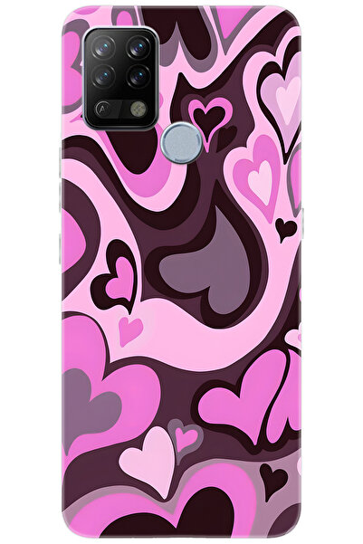 TECNO Pova (LD7) Uyumlu Kılıf Desen Baskılı Silikon Kalp Dalgası STK:724 CP-VD2bmOB