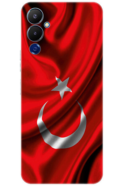TECNO Pova 4 (LG7n) Uyumlu Kılıf Desen Baskılı Silikon Dalgalı Türk Bayrağı STK:369 CP-1tJqK4x
