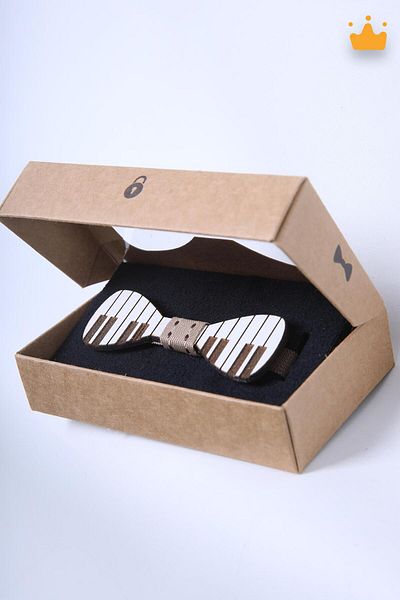 Babyhola 1-16 Years Old Piano Pattern Wooden Boy's Bow Tie Special Day Boxed Wooden Baby Boy Gift