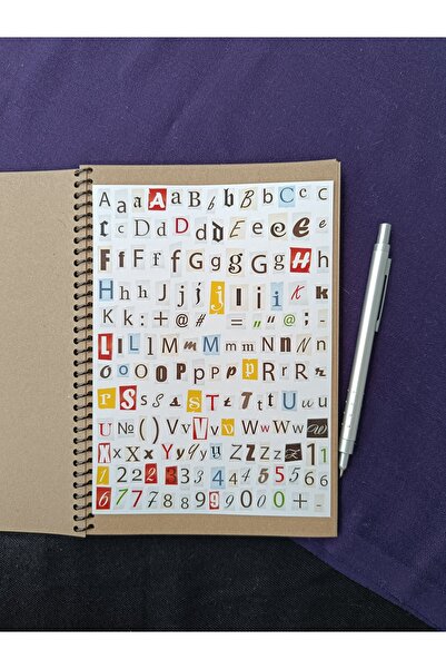 Pink Swan Craft Set de autocolante cu alfabet pentru mini ziar, laptop, iPad, notebook, carte, set de autocolante pentru planificator