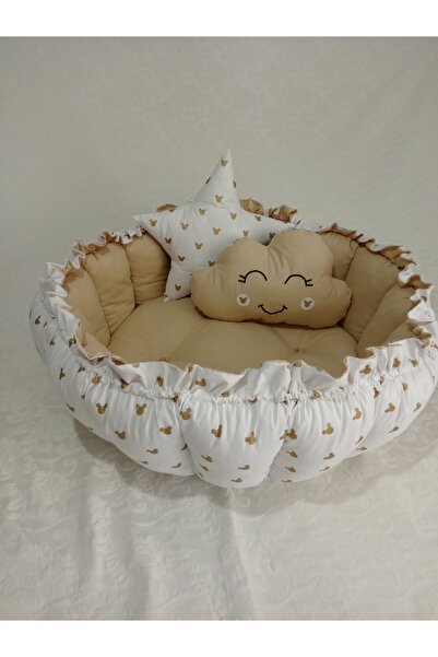 Wenaris yuvarlak babynest ,yıldız ve bulut yastık