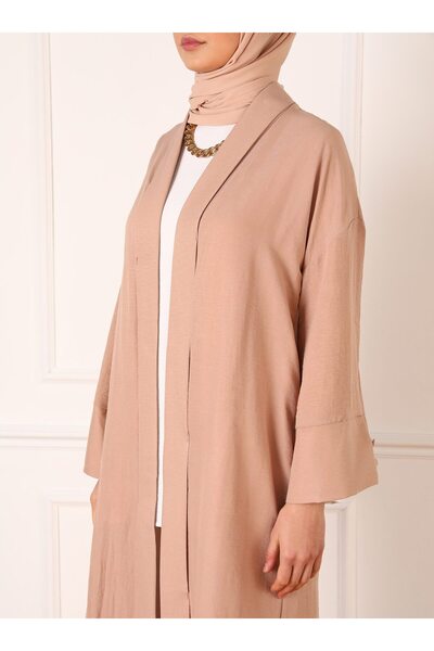 Refka Aerobin Comfortable Fit Caftan Ferace - Dark Beige - Refka