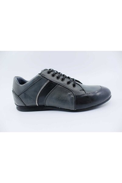 Papuccu Smoked Gray Patent Leather Sneaker Shoes 01708991N04