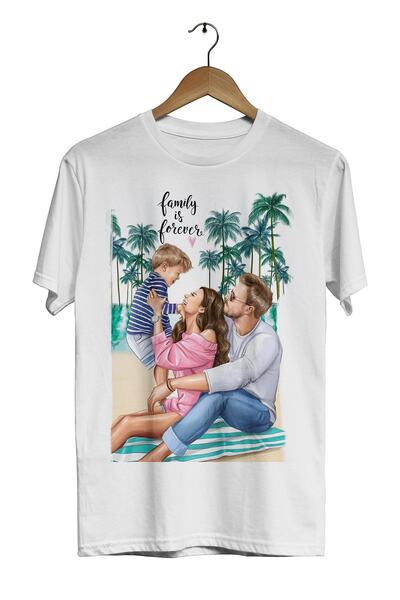 ACR Giyim Unisex bela porodica je zauvek porodica Digitalna štampa komad T-shirt