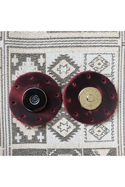 Alfa Tasarım Închidere rotundă pentru geantă din piele naturală cu magnet arg...