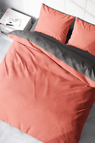 MonoHome Deluxe King Size Double Sided Cotton Ranforce Duvet Cover Set - 220X...