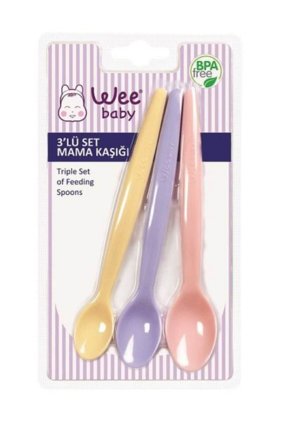 Wee Baby Set of 3 Food Spoons - Pink