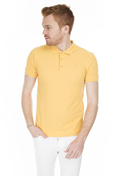 Cazador Ανδρικό μπλουζάκι με λαιμόκοψη μουστάρδα 4613