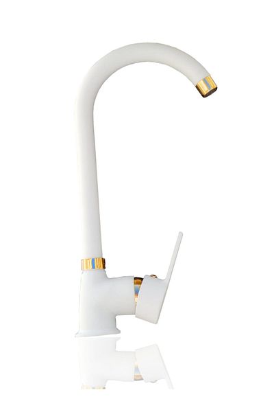 BANYOM White Gold Luxury Kitchen Sink Faucet Delta White Gold Kitchen Sink Faucet
