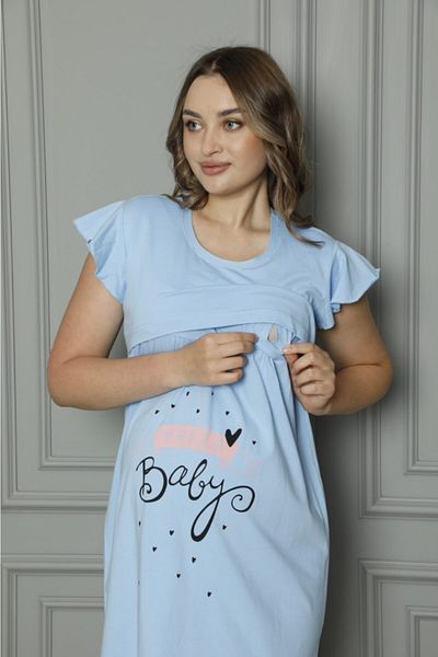 Semm Mix Cămașă de noapte de maternitate Baby Blue