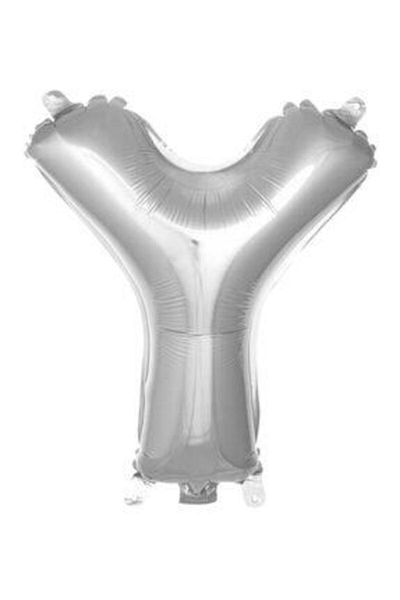 Deniz Party Store 40" Inch 100 cm (Y) Letter Foil Balloon Silver Gray