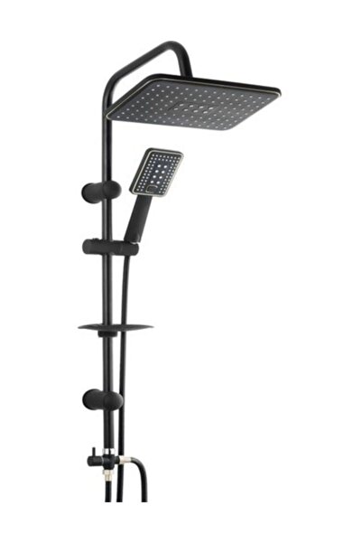 Lider Zion Kopenhag Siyah Robot Duş Seti, Tepe Yağmurlama Siyah Duş Setiye