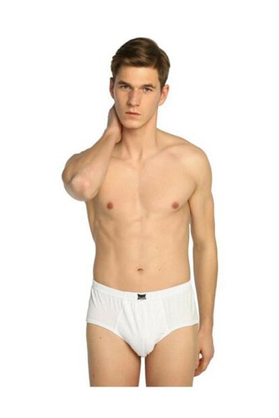 Tutku Chiloți albi pentru bărbați - Pachet de 9 Seher Combed Cotton Kom Slip