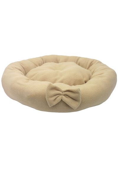 Sdypet Beige Polar Bagel Cat Dog Bed