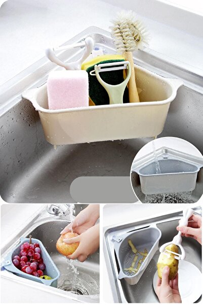 BİTERSE Vantuzlu Evye Içi Süzgeçli Köşe Düzenleyici Atık Istasyonu