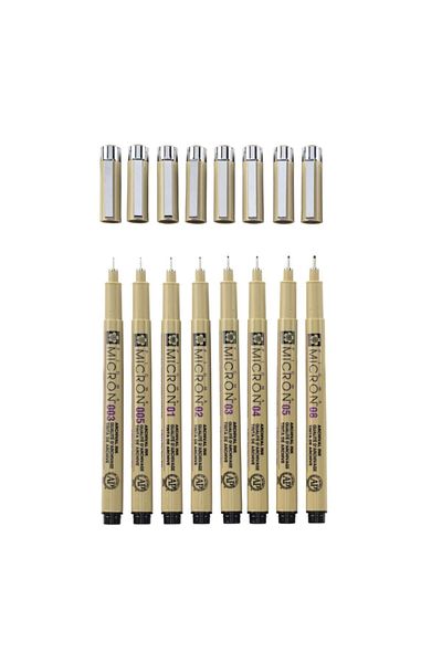 Sakura : Pigma Micron Black Set : 8 Tips
