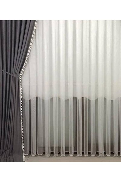 ISSA PERDE Issa Tül Perde Grek Düz Kurşunlu, Pileli Orta Pile 1/250