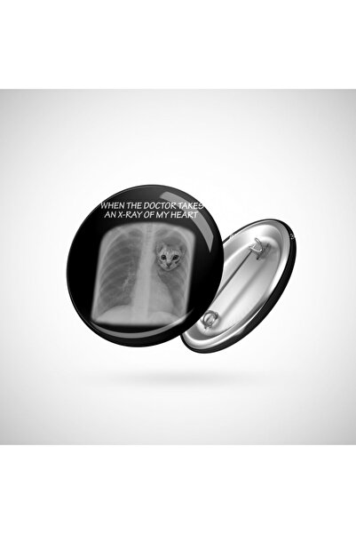Fizello When Doctor Takes An X-ray Of My Heart Funny Cat Lovers Rozet