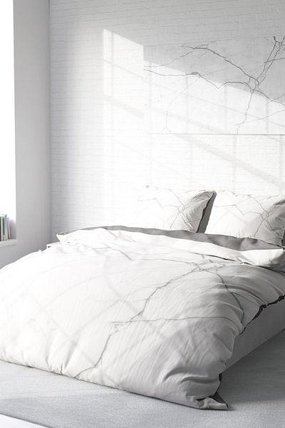 MonoHome King Size Lux Marble 3D Cotton Satin Double Duvet Cover Set 220X240Cm