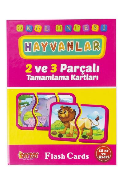 Diytoy 2-3 Parça Tamamlama Kartları Hayvanlar Puzzle Yapboz