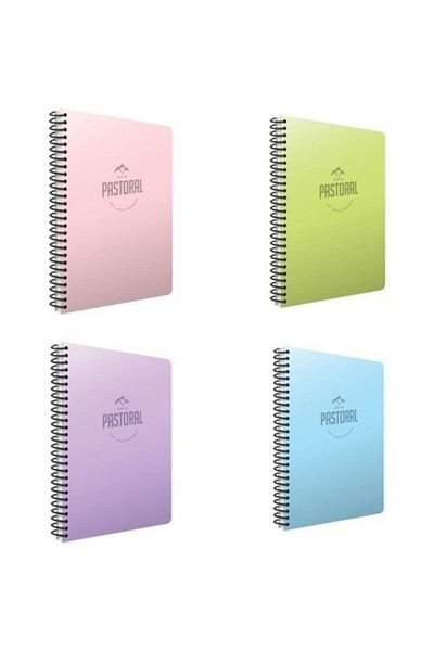Gıpta Pastoral Spiral Plastic Cover A4 Notebook 96 Sheets Checkered