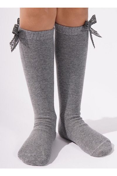 Katia&Bony Girl's Gray Knee Socks