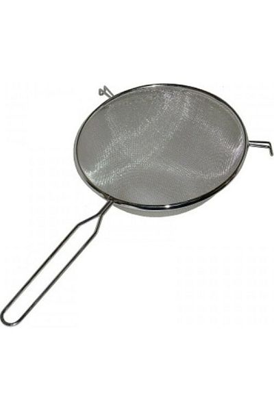 5DM Metal Handle Pewter Flour - Milk - Sugar - Pulses Strainer 22 Cm