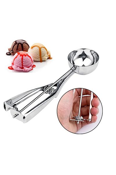 Trouvaille Gray Steel Ice Cream And Cookie Spoon