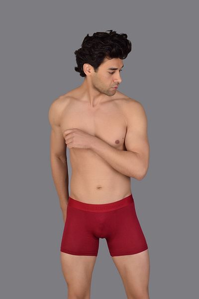 COTBOXER Men's Claret Red Modal Boxers