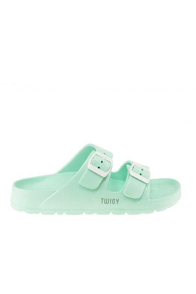 Twigy Γυναικείες παντόφλες M1017 Jessica Double Band Turquoise