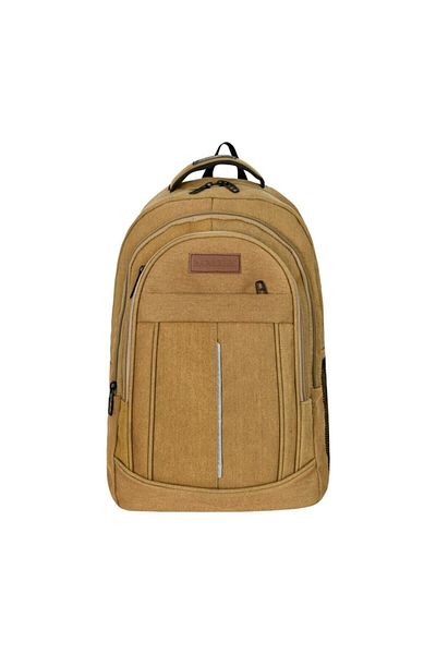 barberri Σακίδιο πλάτης Laptop 17 ιντσών μπεζ καμβά - Διαμέρισμα, Καθημερινή χρήση, Κωδ: 7300