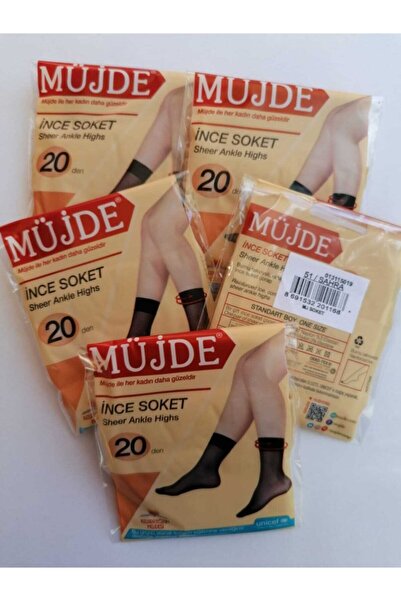 Müjde Woman's Sahra 20 Thin Socket Socks 5 Pieces