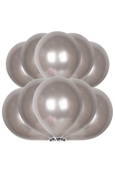Kına Atölyesi Metallic Shiny Balloon 10 Pieces Silver