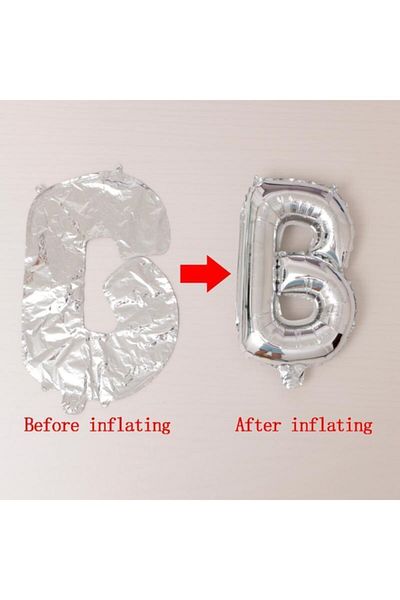 Deniz Party Store Silver Foil Balloon 16" Inch (B) Letter