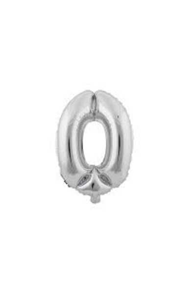 Deniz Party Store Silver 0 Number Foil Balloon 40 Inch