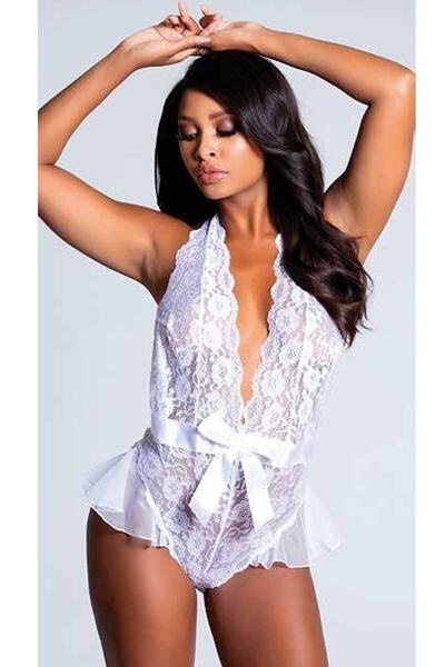 For Dreams Білий мереживний бантик з фантазійним боді