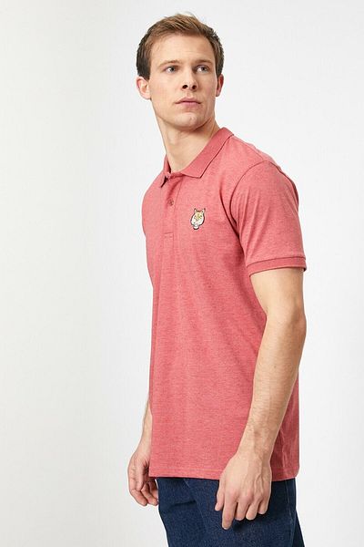 Koton Men's Red Polo Neck T-Shirt 0YAM11397GK