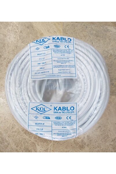 KOCABAHÇE Koç Kablo 3x2.5 Ttr Beyaz Tam Bakır Tse 100 Metre