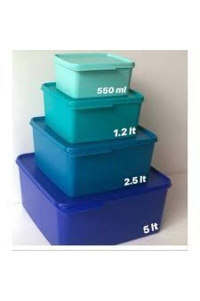 Tupperware Colorful Rectangular Set of 4