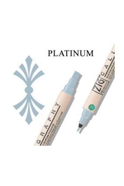Zig Calligraphy Double Ended Calligraphy Pen 2 mm + 5 mm 091 Platinum