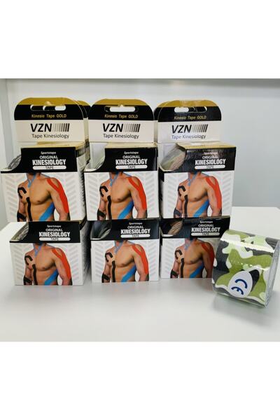 VZN Yeşil Ağrı Bandı Kinesio Kinesyoband  Kamuflaj Desen 5cmx5mt