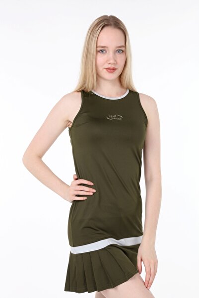 Keyif Fırtınası Kadın Haki Şortlu Tenis Elbise