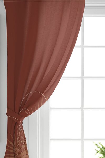 Realhomes Women's Silhouette with Onedraw Drawing on Double Wing Color Backdrop Digital Printed Background Curtain
