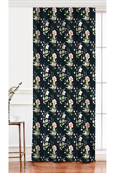 Realhomes Tek Kanat Renkli Zemin Üzerinde Beyaz Çiçek Desenli Dijital Baskılı...