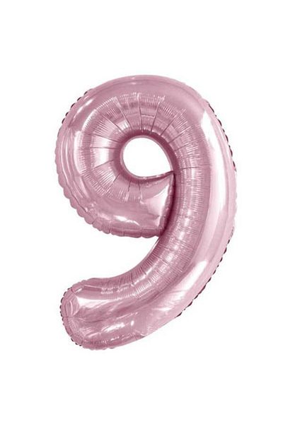 parti sürprizi Baby Pink 9 Number Foil Balloon 100 Cm