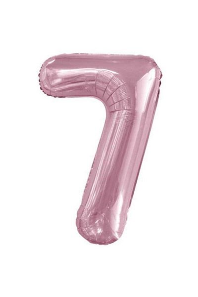 parti sürprizi Baby Pink 7 Number Foil Balloon 100 Cm