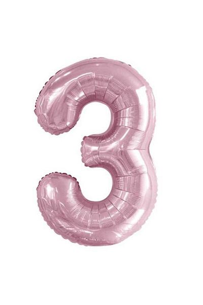 parti sürprizi Baby Pink 3 Number Foil Balloon 102 Cm